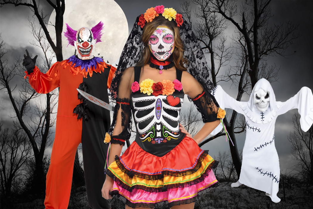 karnevalskostymer og Halloween-masker