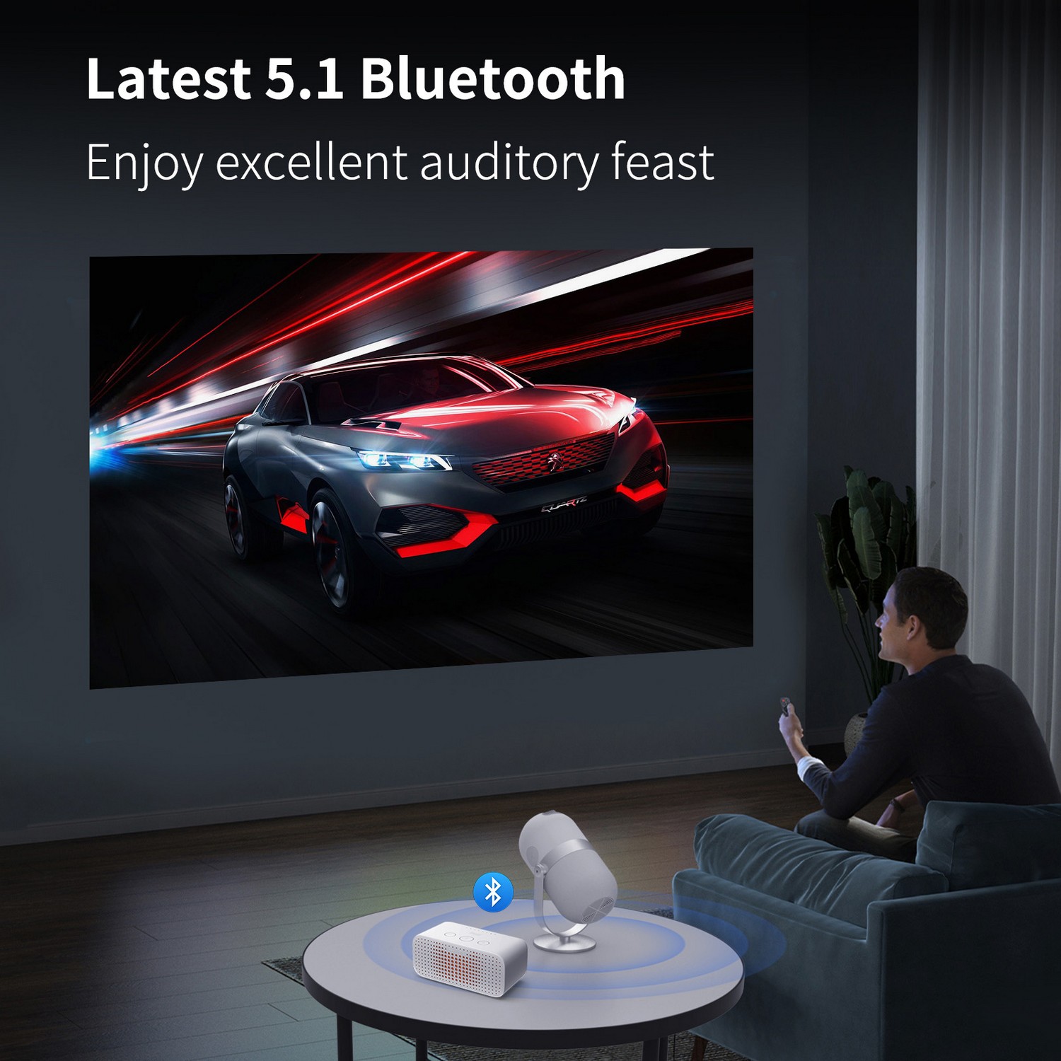bluetooth wifi-projektor mini 4k bærbar