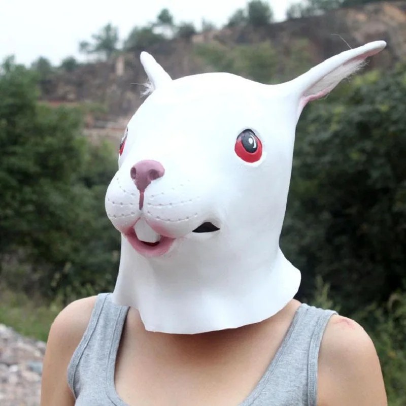 Kanin - Karnevalsmasker, ansiktsmaske lateks silikon