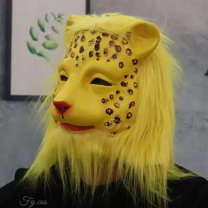 leopard ansikt silikon latex maske for hodet