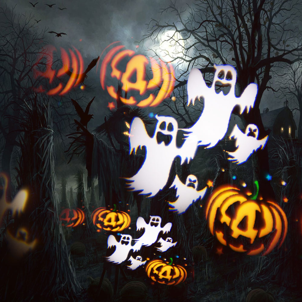 Halloween ledet projektor spøkelseshus og gresskarprojeksjon