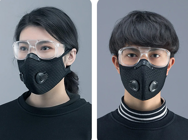 beskyttelsesbriller med maske mot koronavirus