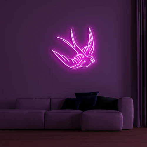 3D LED neon logo på veggen - due
