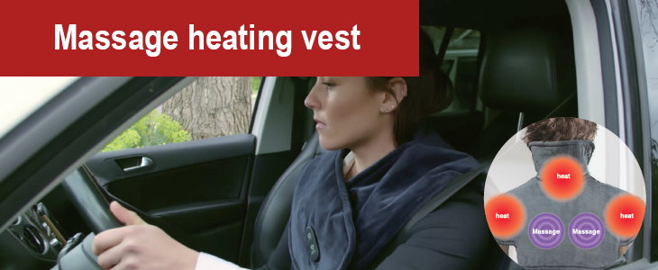 massasje oppvarmingsvest egnet til bruk i bil