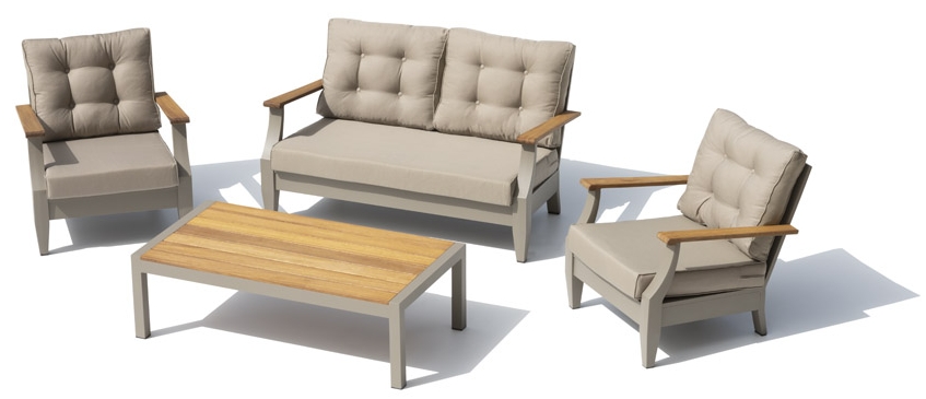 Terrasse sitteplasser i den luksuriøse moderne hagen - sofa med lenestoler for 4 personer + bord