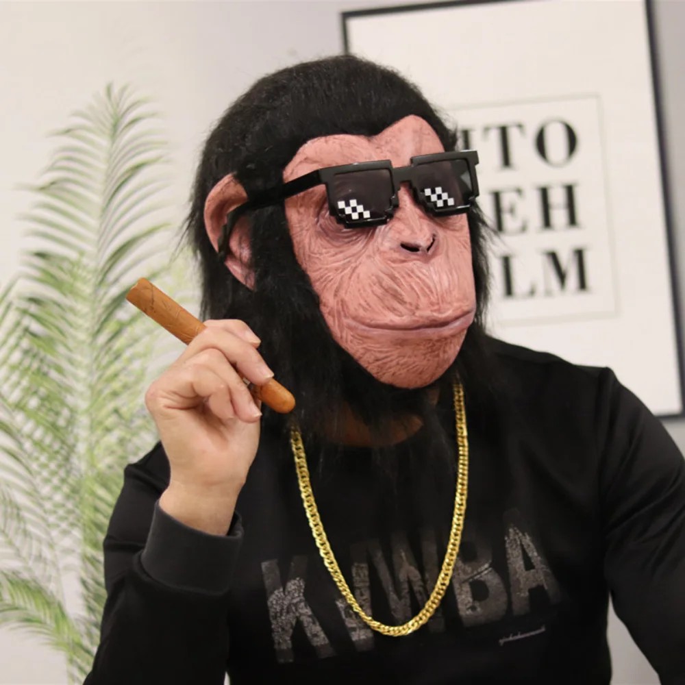sjimpanse maske monkey face silikon latex maske for hodet