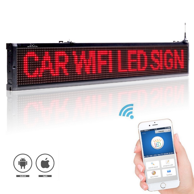 WiFi LED-skjerm for bedrifter, rød, 101 cm