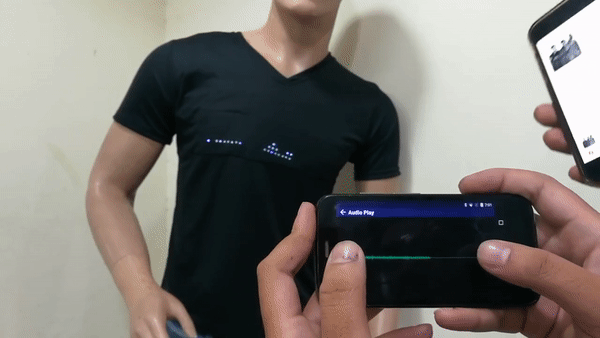 Led T-skjorte med programmerbar Bluetooth