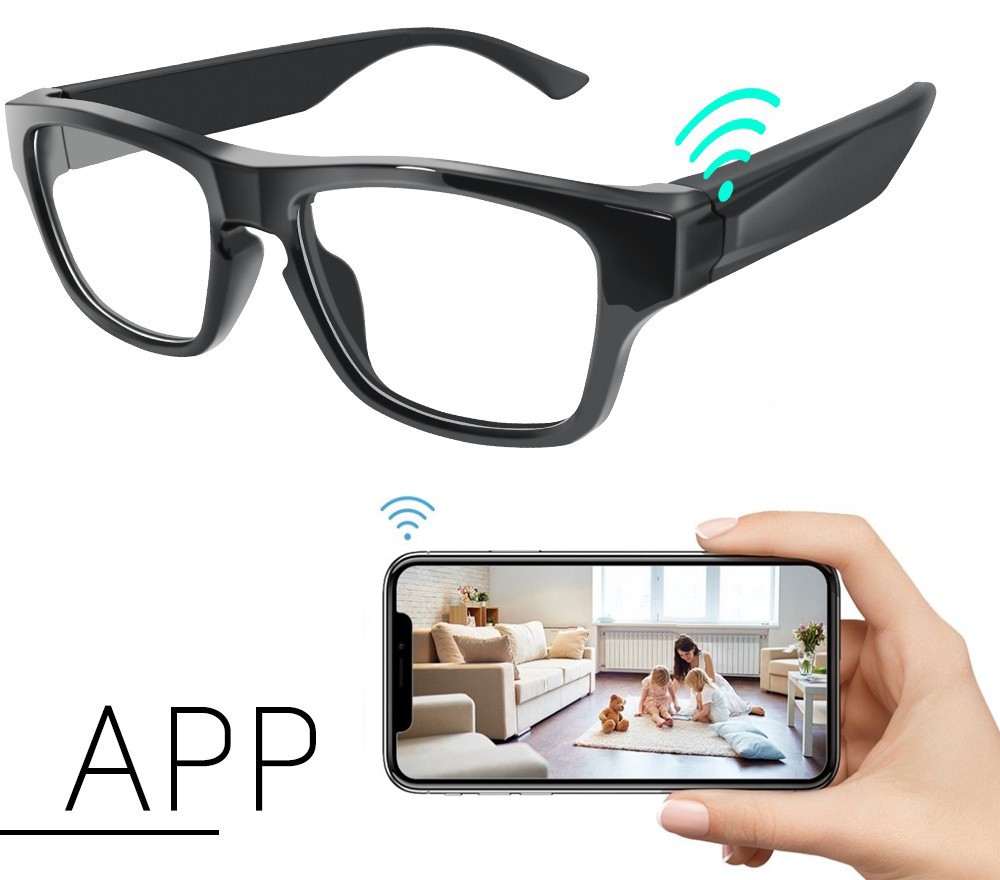 spionbriller med hd-kamera wifi-stream via mobiltelefon