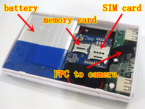 GSM-kraftbanker med et kamera på et mikro-SIM-kort