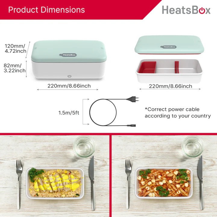 HeatsBox livboks mat termo elektrisk oppvarming bærbar