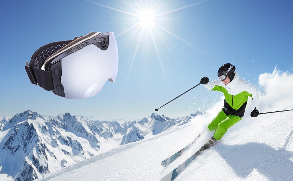snowboardbriller med ultra hd kamera