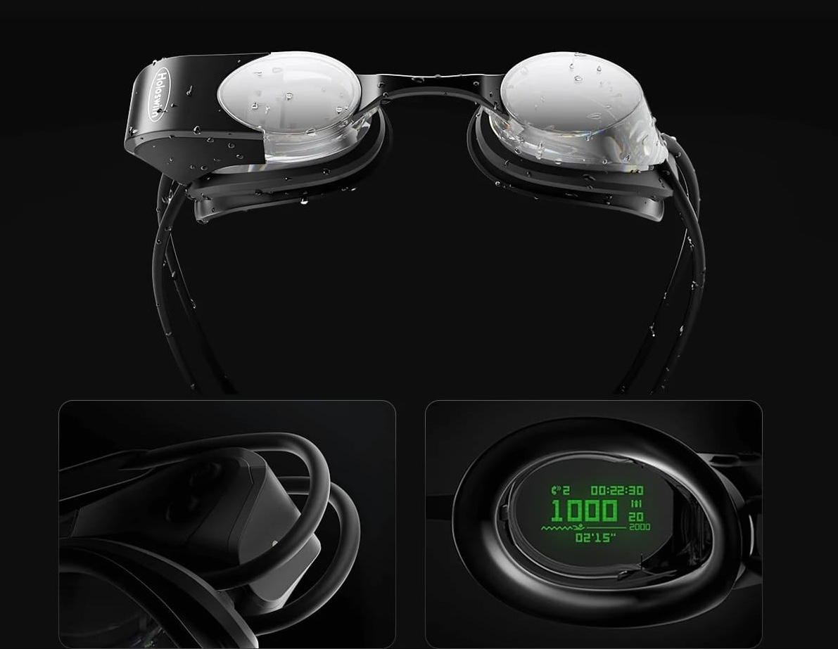 smarte svømmebriller for svømming av virtuell virkelighet med skjerm