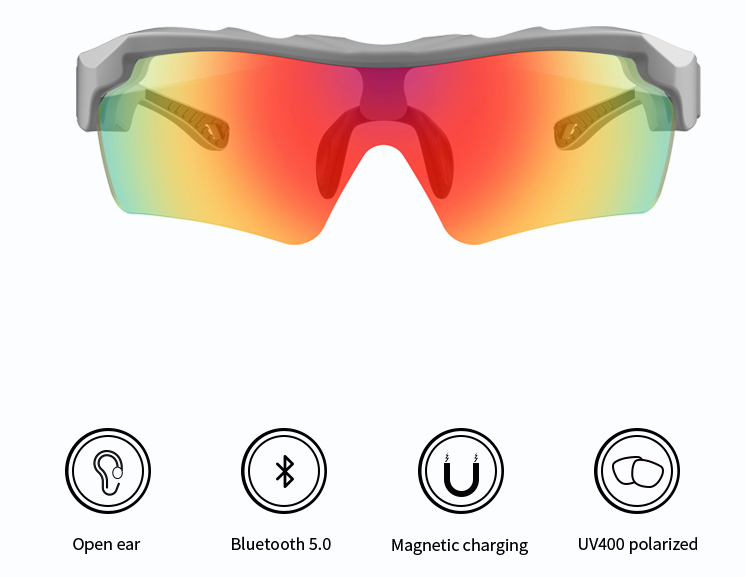Smarte sykkelbriller for sport med bluetooth-støtte