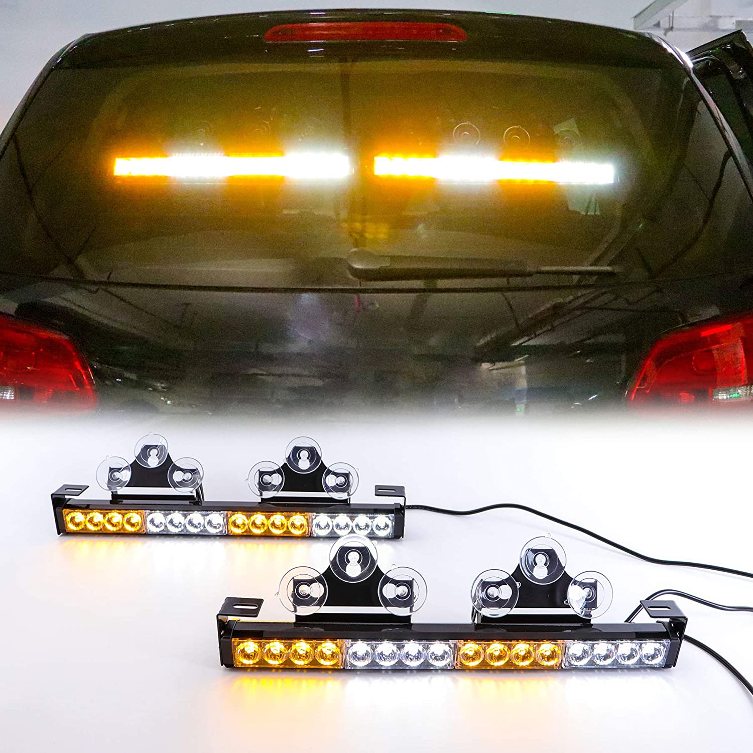 Blinkende LED-lys for bilen gul hvit multifarge