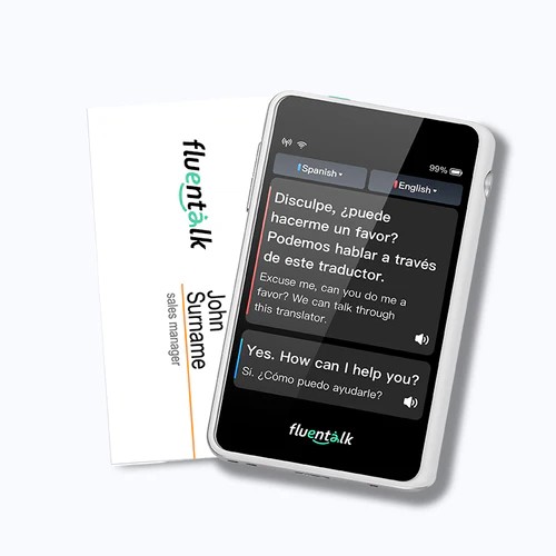 Fluentalk T1 mini - Visa-kortstørrelse med 2,8" HD-skjerm