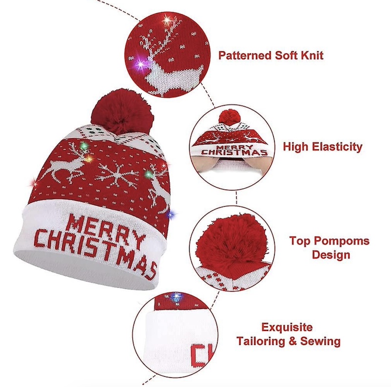 caps for vinter - vinter LED cap med en pompom lyser fargerikt
