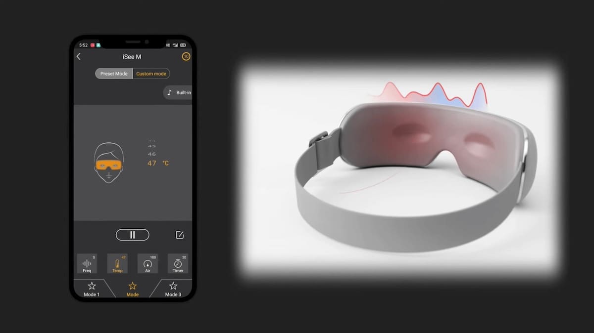 Vibrerende briller med smart teknologi og Bluetooth-tilkobling