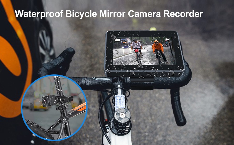 vanntett sykkelkamera IP68 med monitor med opptak