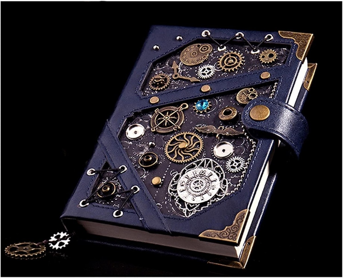 steampunk notatblokksett - luksuriøs notisblokk i øko skinn