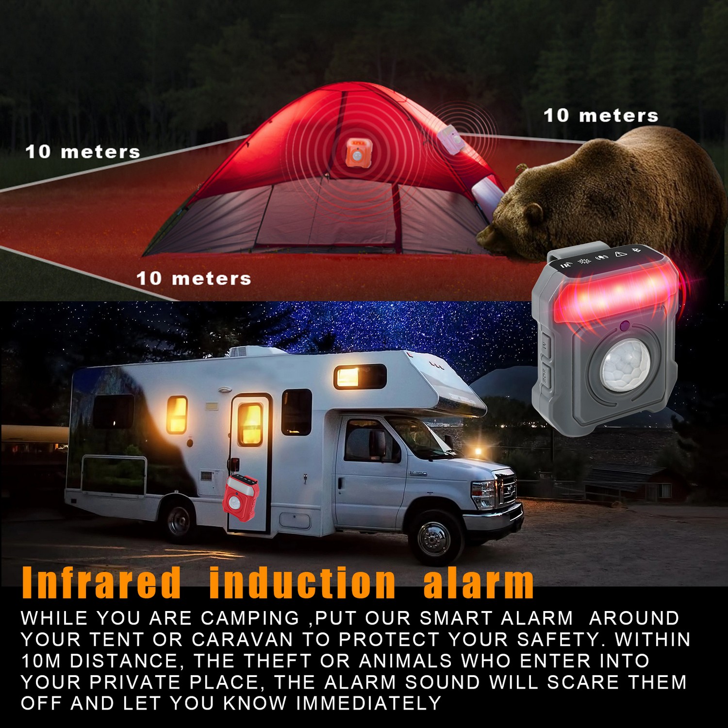 alarm for teltcamping - PIR bevegelsessensor