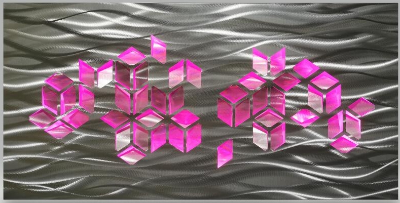3d metall aluminium maleri med led bakgrunnsbelysning