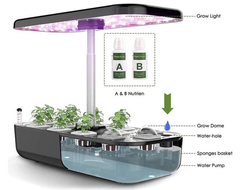 LED GROW lampe (hydroponics) for dyrking av planter - Sett med 12 kapsler