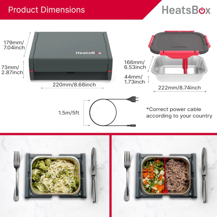 matboks for mat elektrisk oppvarmet mat heatsbox pro
