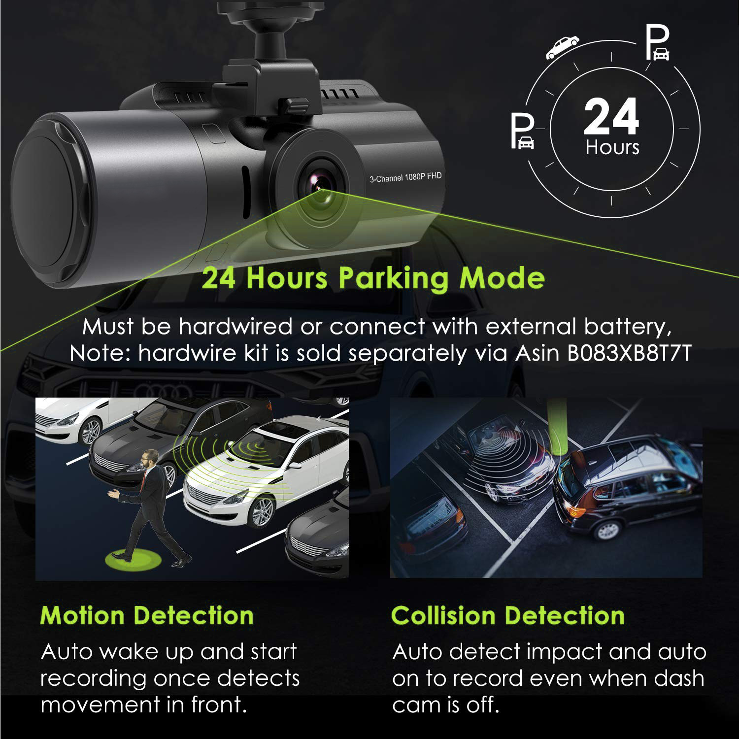 Bilkamera Profio S12 parkeringsmodus