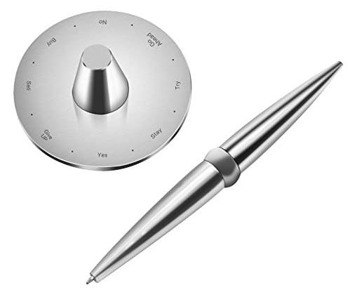 sølvpenn i rustfritt stål med magnetisk base