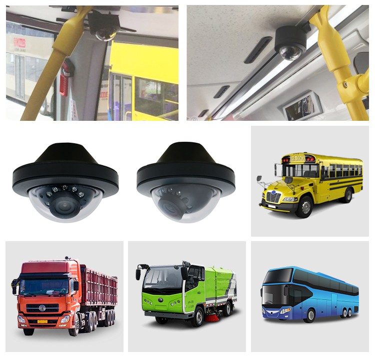mini kuppelkamera for busser, trolleybuss, trikk, varebiler, minibusser, campingvogner, semitrailere, tilhengere, lastebiler