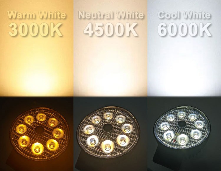 Multi-light LED-lampe lysstyrkemodus (varmt lys, nøytralt lys, kaldt lys)