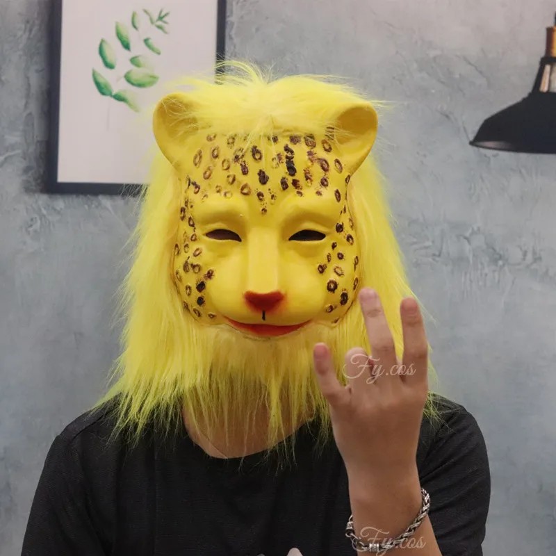 Leopard lateks ansiktsmasker for karneval halloween